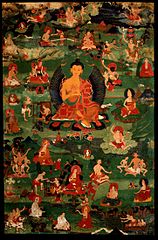 Nagarjuna with 84 mahasiddhas.jpg