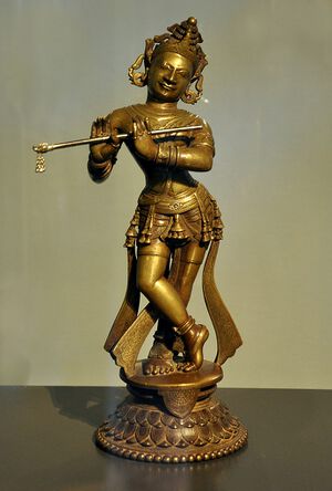 Flöte spielender Gott Krishna Museum Rietberg RVI 530.jpg