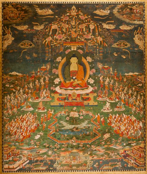 Datei:Amitabha in Sukhavati Paradise.jpg