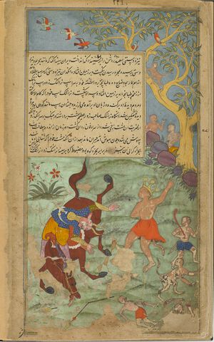 Angada smites the demon Narantaka.jpg